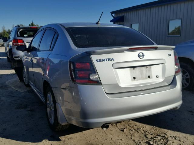 3N1AB6AP3CL637097 - 2012 NISSAN SENTRA 2.0 SILVER photo 3