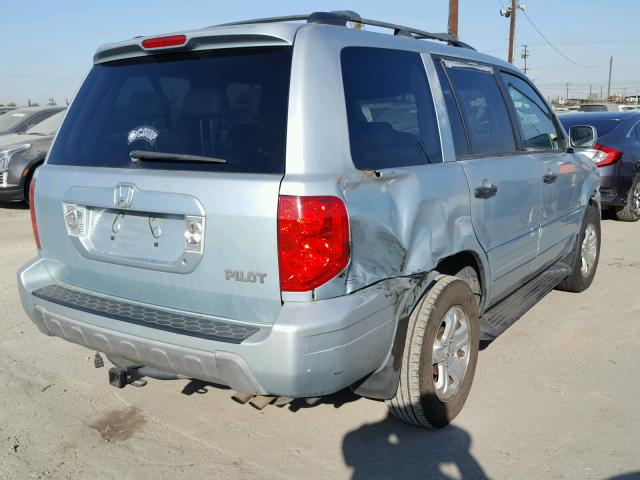 2HKYF18623H529876 - 2003 HONDA PILOT EXL BLUE photo 4