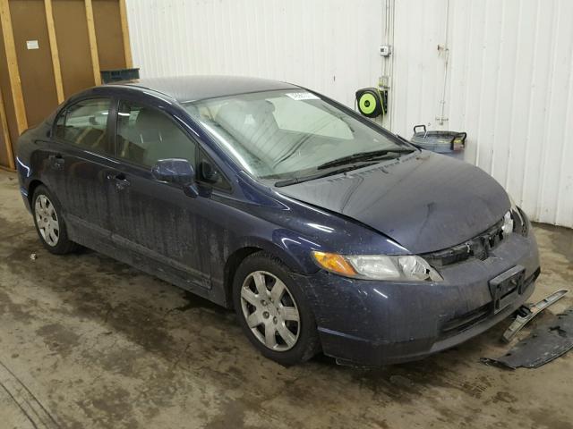 1HGFA15578L051122 - 2008 HONDA CIVIC LX BLUE photo 1