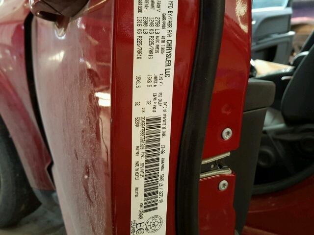 3D4GG47B89T581310 - 2009 DODGE JOURNEY SE RED photo 10