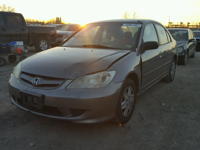 2HGES16385H583106 - 2005 HONDA CIVIC DX V GRAY photo 2