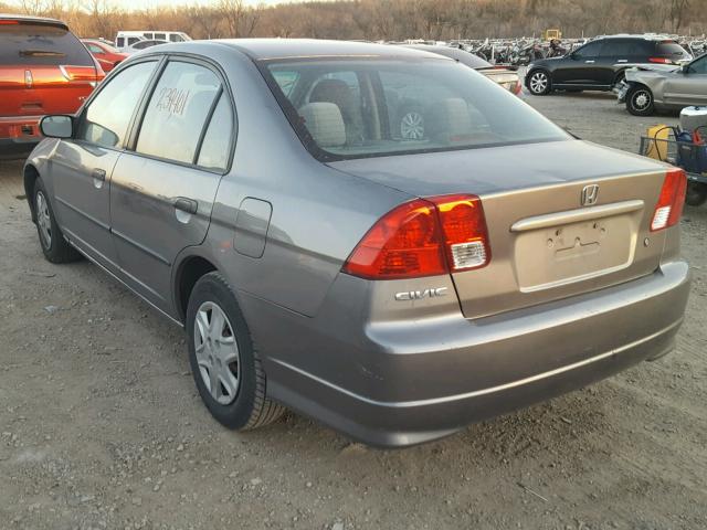 2HGES16385H583106 - 2005 HONDA CIVIC DX V GRAY photo 3