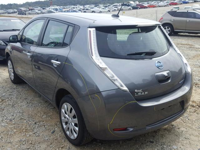 1N4AZ0CP9FC327089 - 2015 NISSAN LEAF S GRAY photo 3