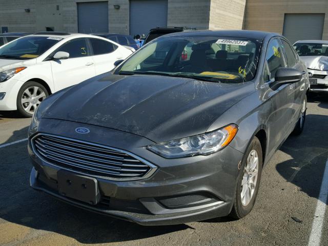 3FA6P0G76HR294210 - 2017 FORD FUSION S CHARCOAL photo 2