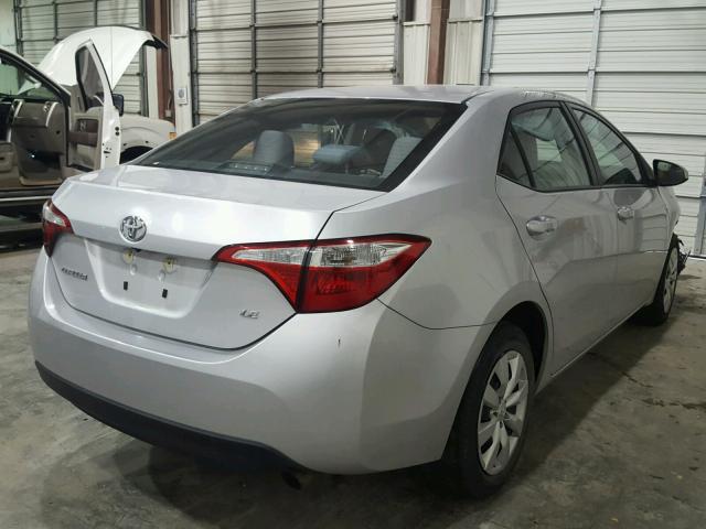 5YFBURHEXEP080776 - 2014 TOYOTA COROLLA L SILVER photo 4