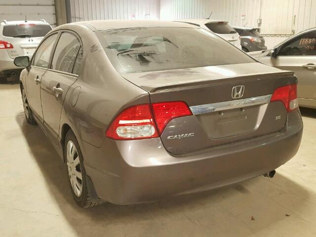 2HGFA1F64BH012726 - 2011 HONDA CIVIC LX-S BROWN photo 3
