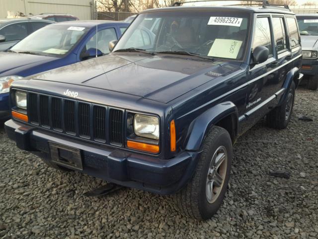 1J4FF58S4YL248185 - 2000 JEEP CHEROKEE C BLUE photo 2