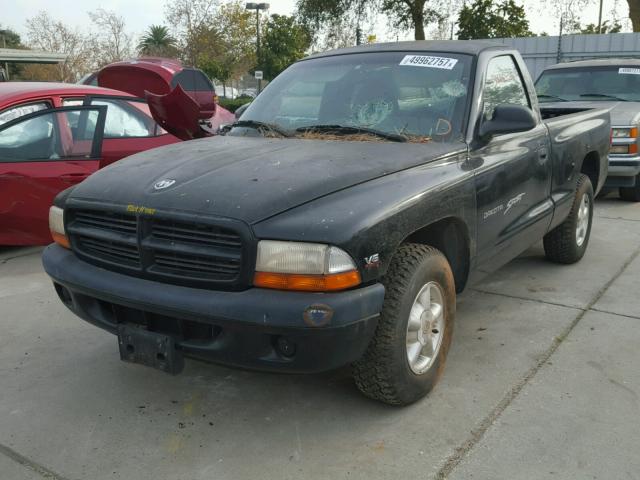 1B7FL26X6WS637280 - 1998 DODGE DAKOTA BLACK photo 2