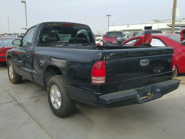 1B7FL26X6WS637280 - 1998 DODGE DAKOTA BLACK photo 3