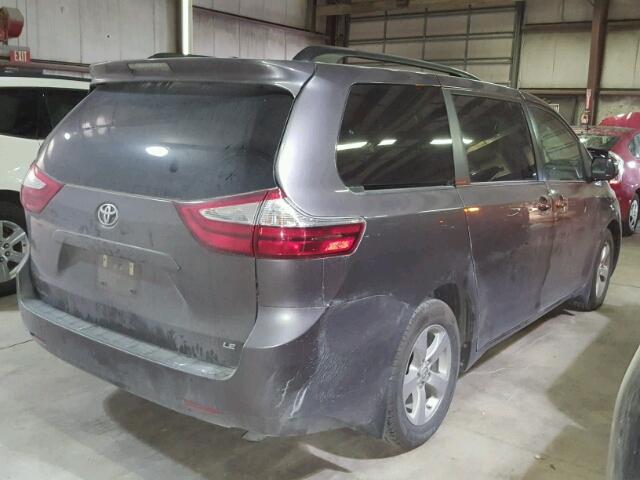 5TDKZ3DC1HS847946 - 2017 TOYOTA SIENNA LE GRAY photo 4