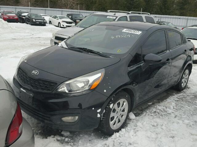 KNADM4A39D6241609 - 2013 KIA RIO LX BLACK photo 2