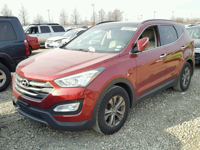 5XYZU3LB5EG195492 - 2014 HYUNDAI SANTA FE S RED photo 2