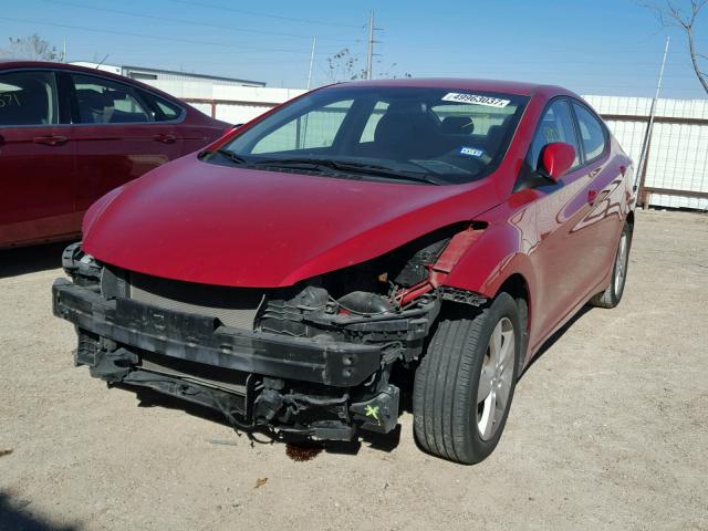 KMHDH4AE9DU994556 - 2013 HYUNDAI ELANTRA GL RED photo 2