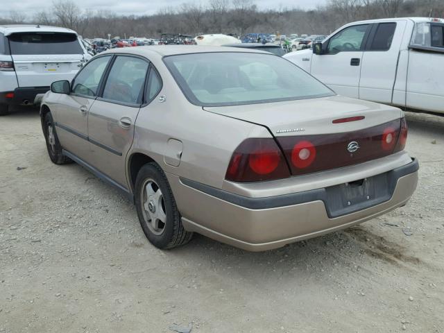 2G1WF55E329274305 - 2002 CHEVROLET IMPALA GOLD photo 3