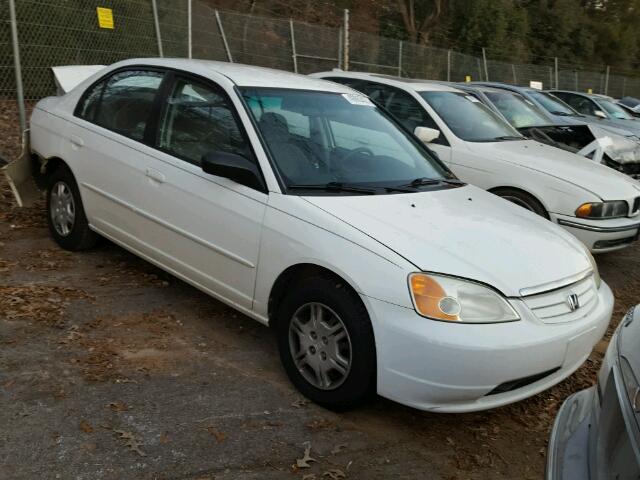 1HGES16592L024454 - 2002 HONDA CIVIC LX WHITE photo 1