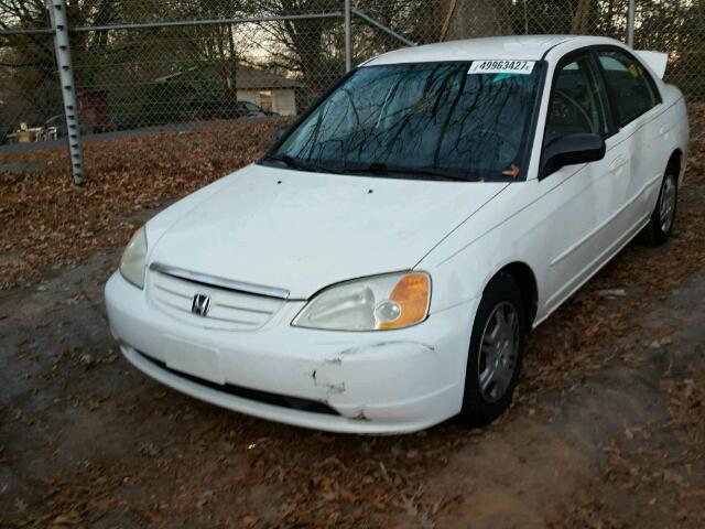 1HGES16592L024454 - 2002 HONDA CIVIC LX WHITE photo 2