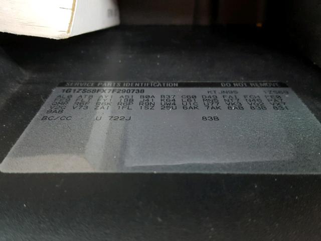 1G1ZS58FX7F290738 - 2007 CHEVROLET MALIBU LS 蓝色 照片 10