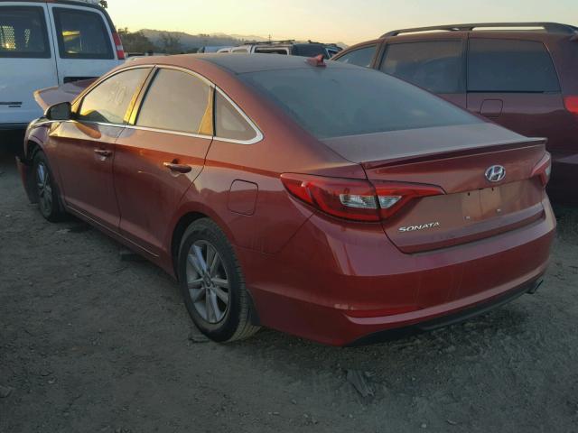 5NPE24AF9HH470052 - 2017 HYUNDAI SONATA SE RED photo 3