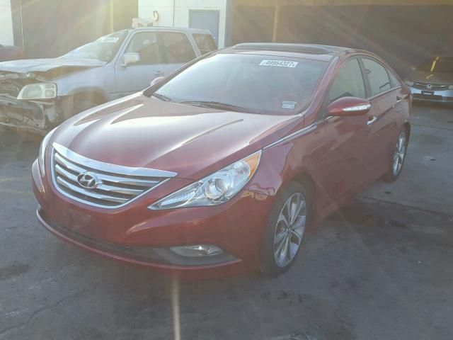 5NPEC4ACXEH866764 - 2014 HYUNDAI SONATA SE RED photo 2