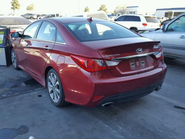 5NPEC4ACXEH866764 - 2014 HYUNDAI SONATA SE RED photo 3