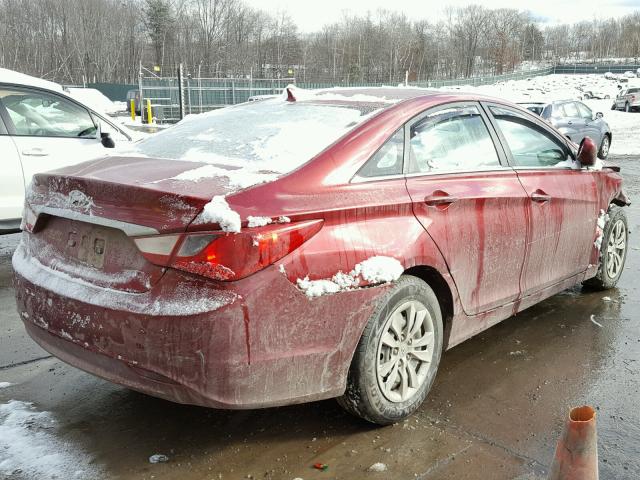 5NPEB4AC5BH020346 - 2011 HYUNDAI SONATA GLS RED photo 4