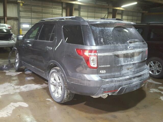 1FM5K8F81FGA76205 - 2015 FORD EXPLORER L GRAY photo 3