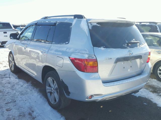 JTEES43A782054130 - 2008 TOYOTA HIGHLANDER SILVER photo 3