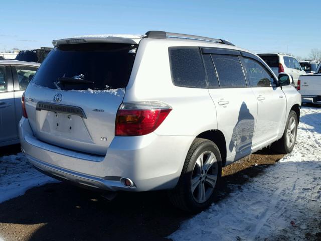 JTEES43A782054130 - 2008 TOYOTA HIGHLANDER SILVER photo 4