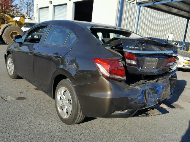 2HGFB2F53DH598753 - 2013 HONDA CIVIC LX BROWN photo 3