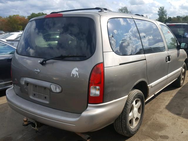 4N2ZN15T21D827152 - 2001 NISSAN QUEST GXE GRAY photo 4