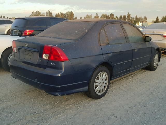 2HGES165X5H525404 - 2005 HONDA CIVIC LX BLUE photo 4