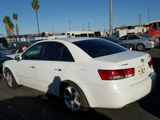 5NPEU46F76H017547 - 2006 HYUNDAI SONATA GLS WHITE photo 3