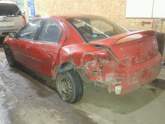 1B3ES56C42D613234 - 2002 DODGE NEON ES RED photo 3