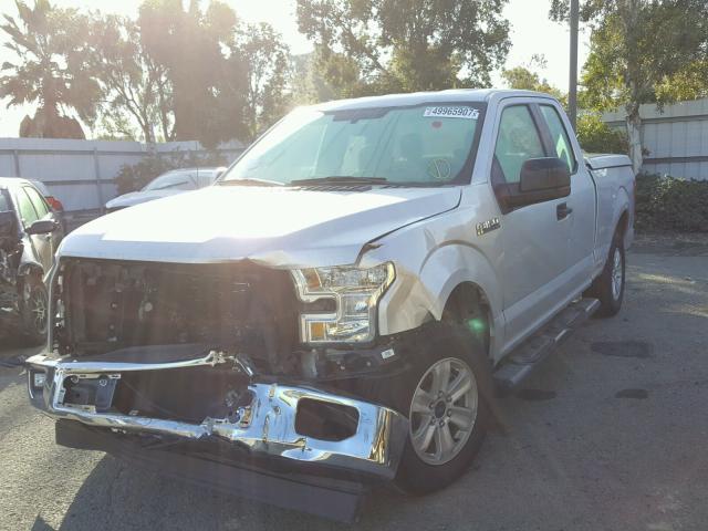 1FTEX1C80HKC55837 - 2017 FORD F150 SUPER SILVER photo 2