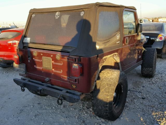 1J4FA69S53P346016 - 2003 JEEP WRANGLER / MAROON photo 4