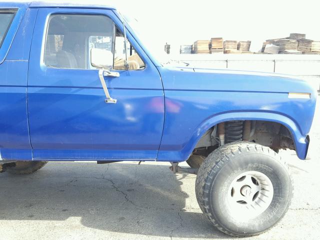 1FMDU15G9FLA54045 - 1985 FORD BRONCO U10 BLUE photo 9