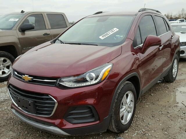 3GNCJLSB7HL196485 - 2017 CHEVROLET TRAX 1LT BURGUNDY photo 2