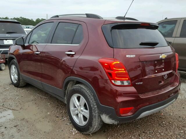 3GNCJLSB7HL196485 - 2017 CHEVROLET TRAX 1LT BURGUNDY photo 3