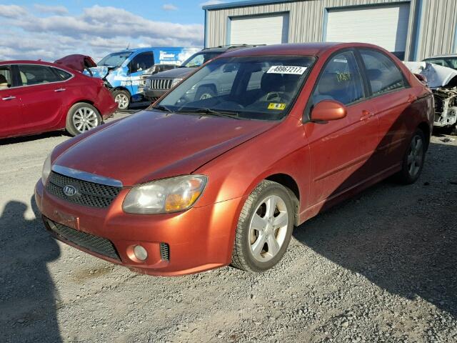 KNAFE121185012032 - 2008 KIA SPECTRA EX ORANGE photo 2