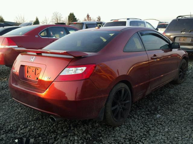 2HGFG21557H701278 - 2007 HONDA CIVIC SI RED photo 4