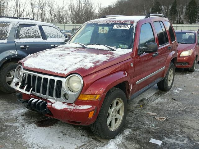 1J4GL58KX6W145331 - 2006 JEEP LIBERTY LI MAROON photo 2