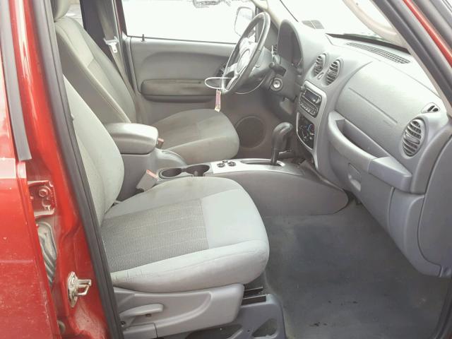 1J4GL58KX6W145331 - 2006 JEEP LIBERTY LI MAROON photo 5