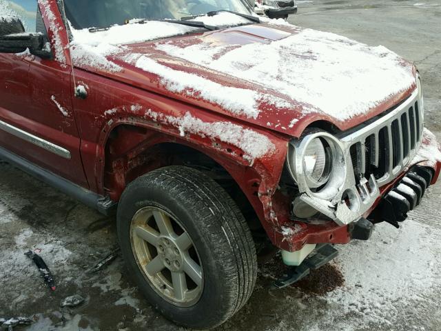 1J4GL58KX6W145331 - 2006 JEEP LIBERTY LI MAROON photo 9