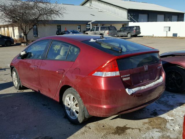 JHMZE2H77AS027173 - 2010 HONDA INSIGHT EX RED photo 3