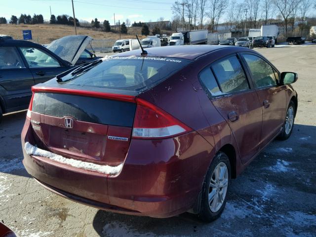 JHMZE2H77AS027173 - 2010 HONDA INSIGHT EX RED photo 4