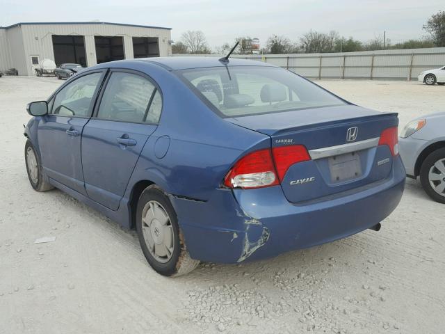 JHMFA36269S018536 - 2009 HONDA CIVIC HYBR BLUE photo 3