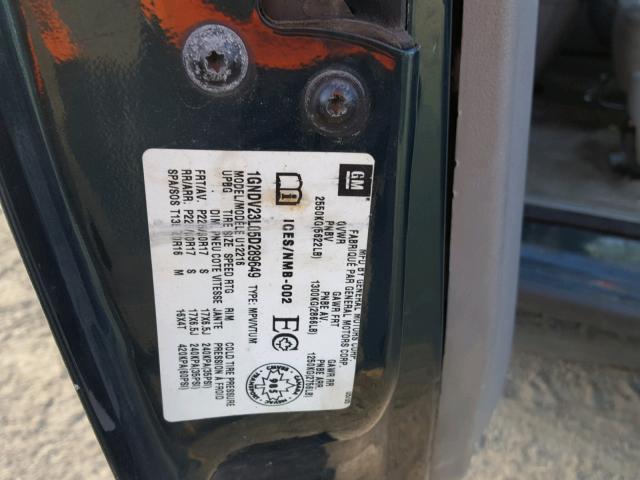 1GNDV23L05D289649 - 2005 CHEVROLET UPLANDER L 绿色 照片 10