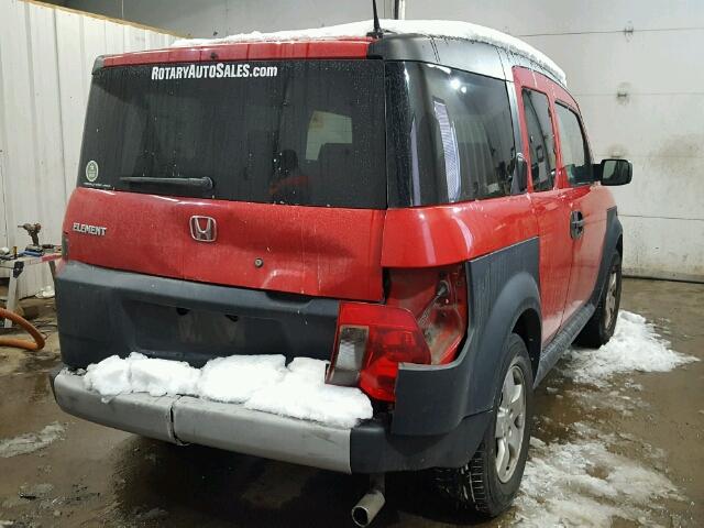 5J6YH28605L030499 - 2005 HONDA ELEMENT EX RED photo 4