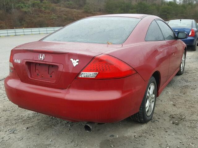 1HGCM727X6A008938 - 2006 HONDA ACCORD EX RED photo 4