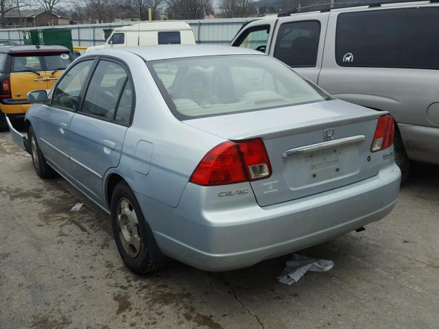 JHMES96613S023343 - 2003 HONDA CIVIC HYBR BLUE photo 3